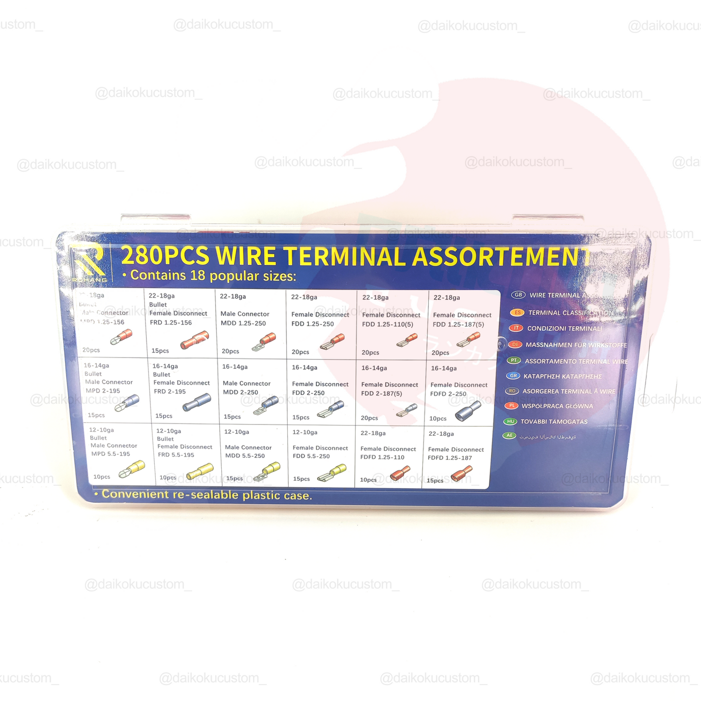 Kit Terminales Electricos Audio Surtido Caja 280pcs H53-79