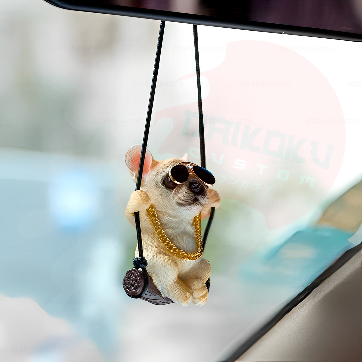 Adorno Decorativo Espejo Retrovisor Perro Cafe