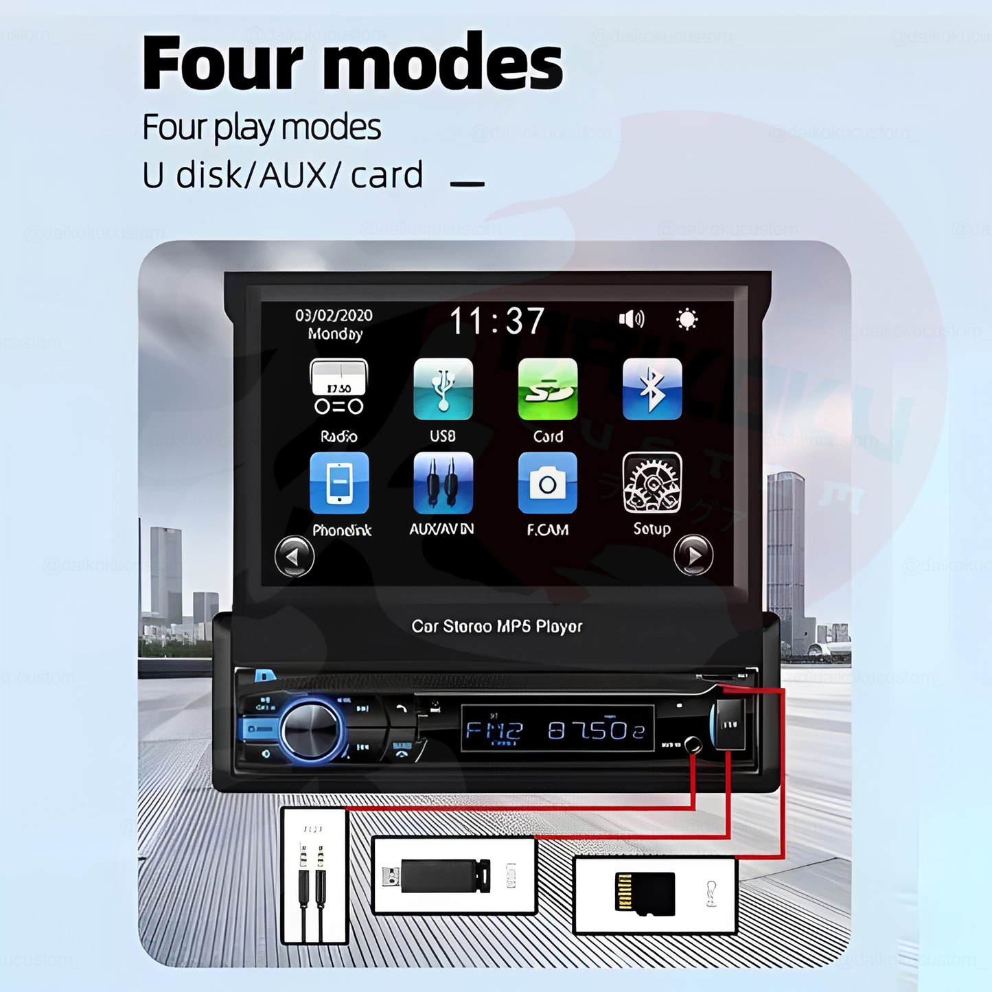 Radio 1 Din Con Pantalla Retractil 7 Lm10421 Automatica Bluetooth