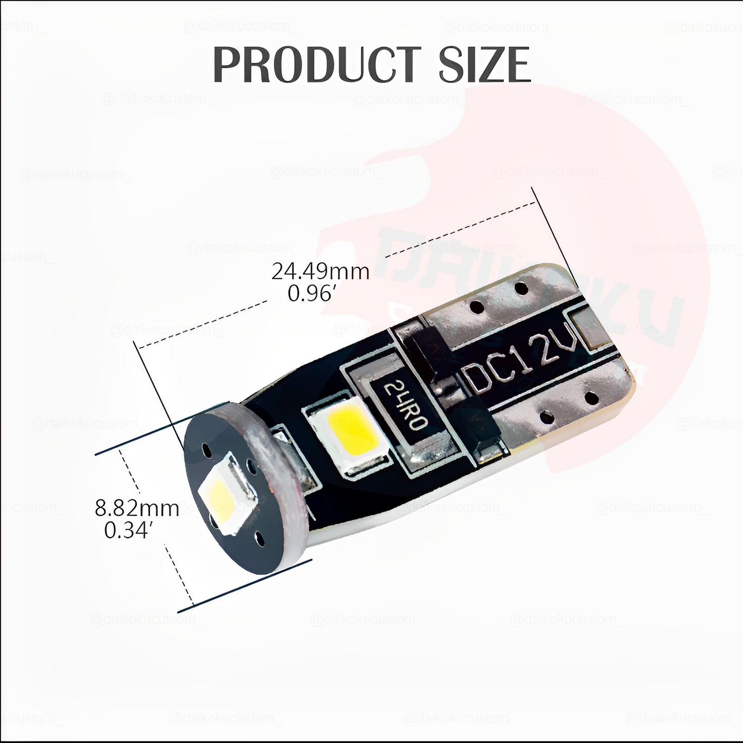 1 Ampolleta Led T10 Punta Redonda 3 Led Blanco