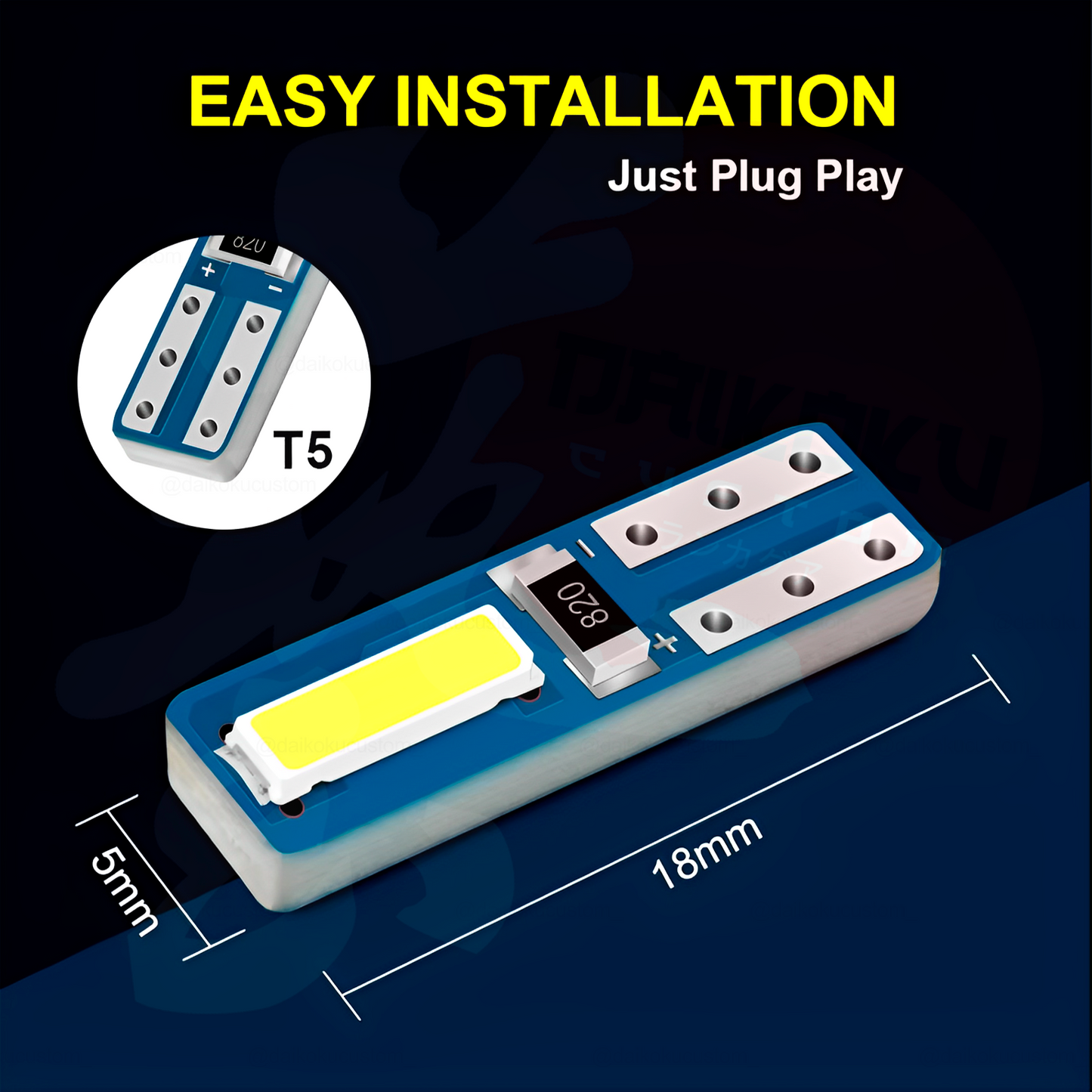 1 Ampolleta Led T5 Plana De 2 Led Blanco