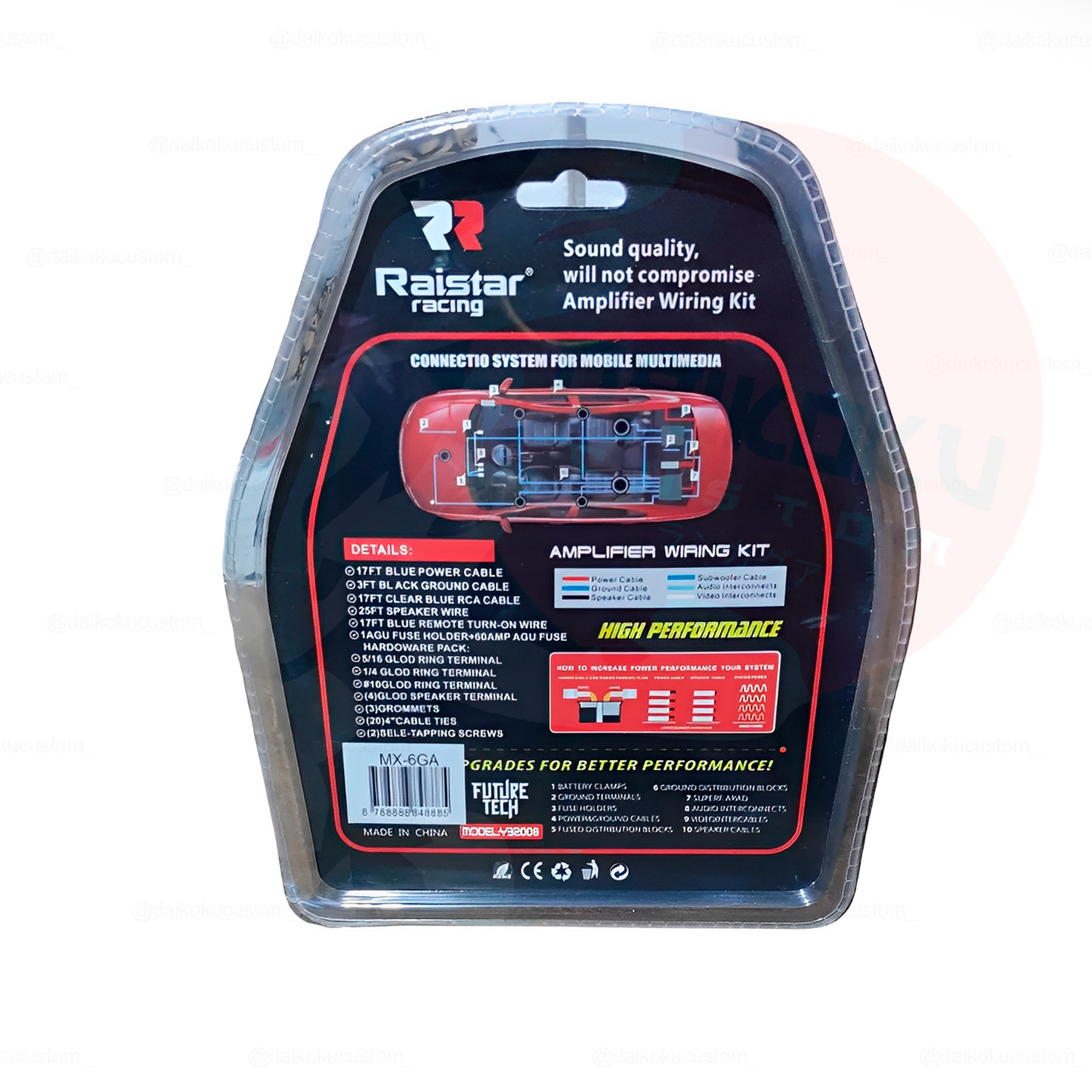 Kit Cables Amplificador 6gkt Raistar Mx-6ga