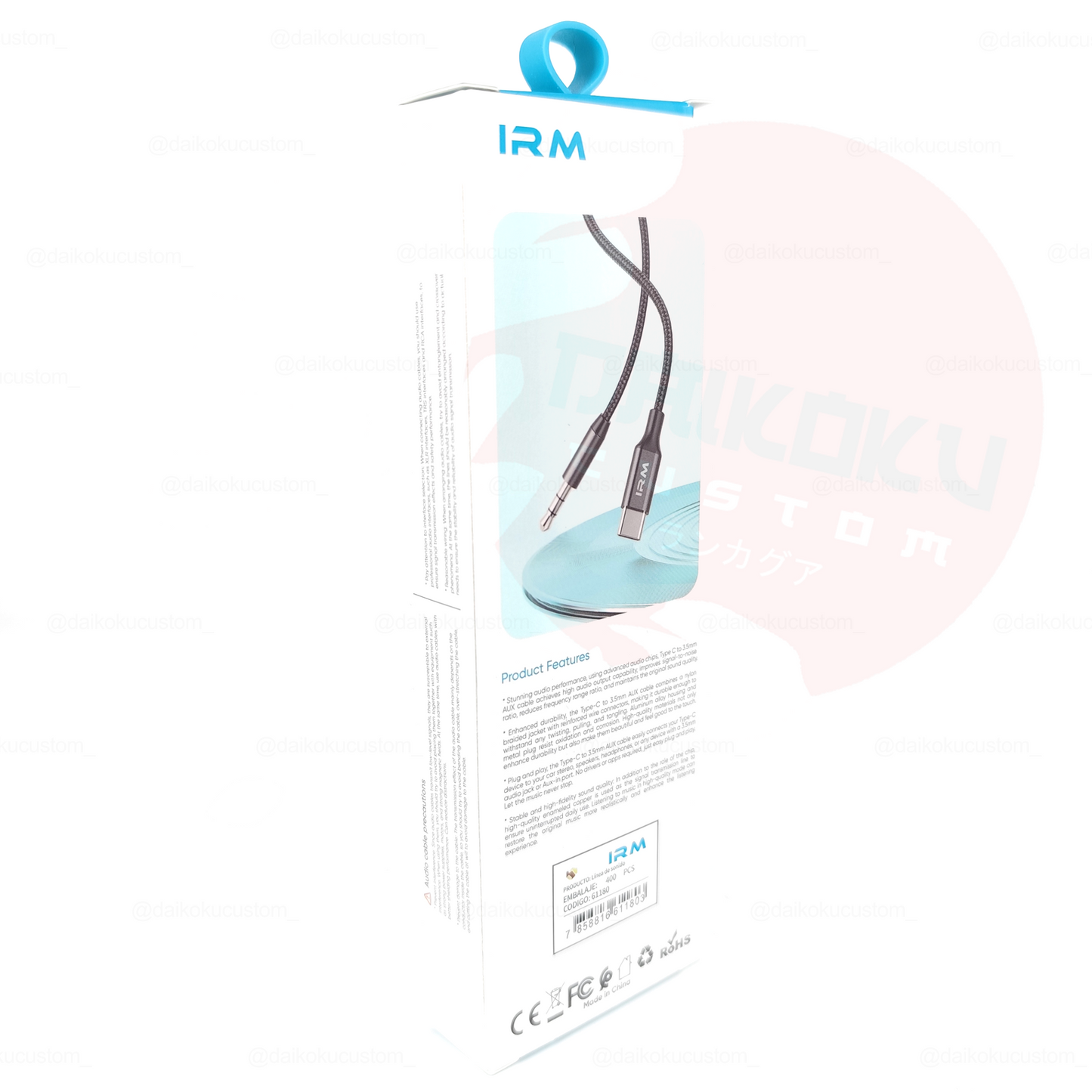 Cable Audio Auxiliar 120cm Tipo-C A 3.5 Mm Android Irm Ir36 61180