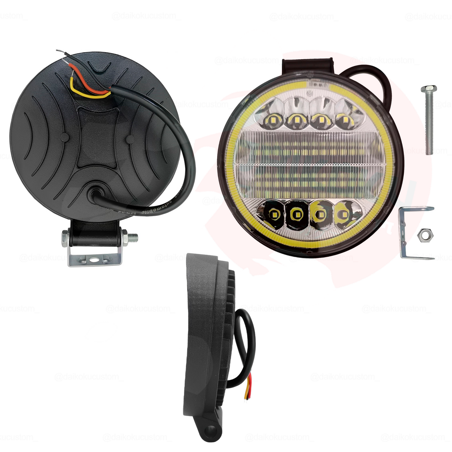 Neblineros Led 72w Redondo Borde Luz Blanca X2