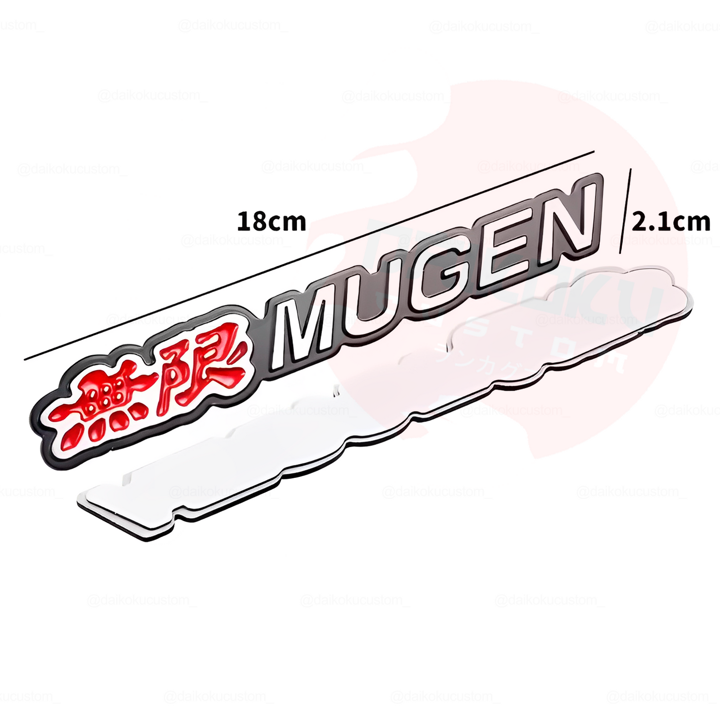Emblemas Adhesivo Mugen Cromado Borde Negro
