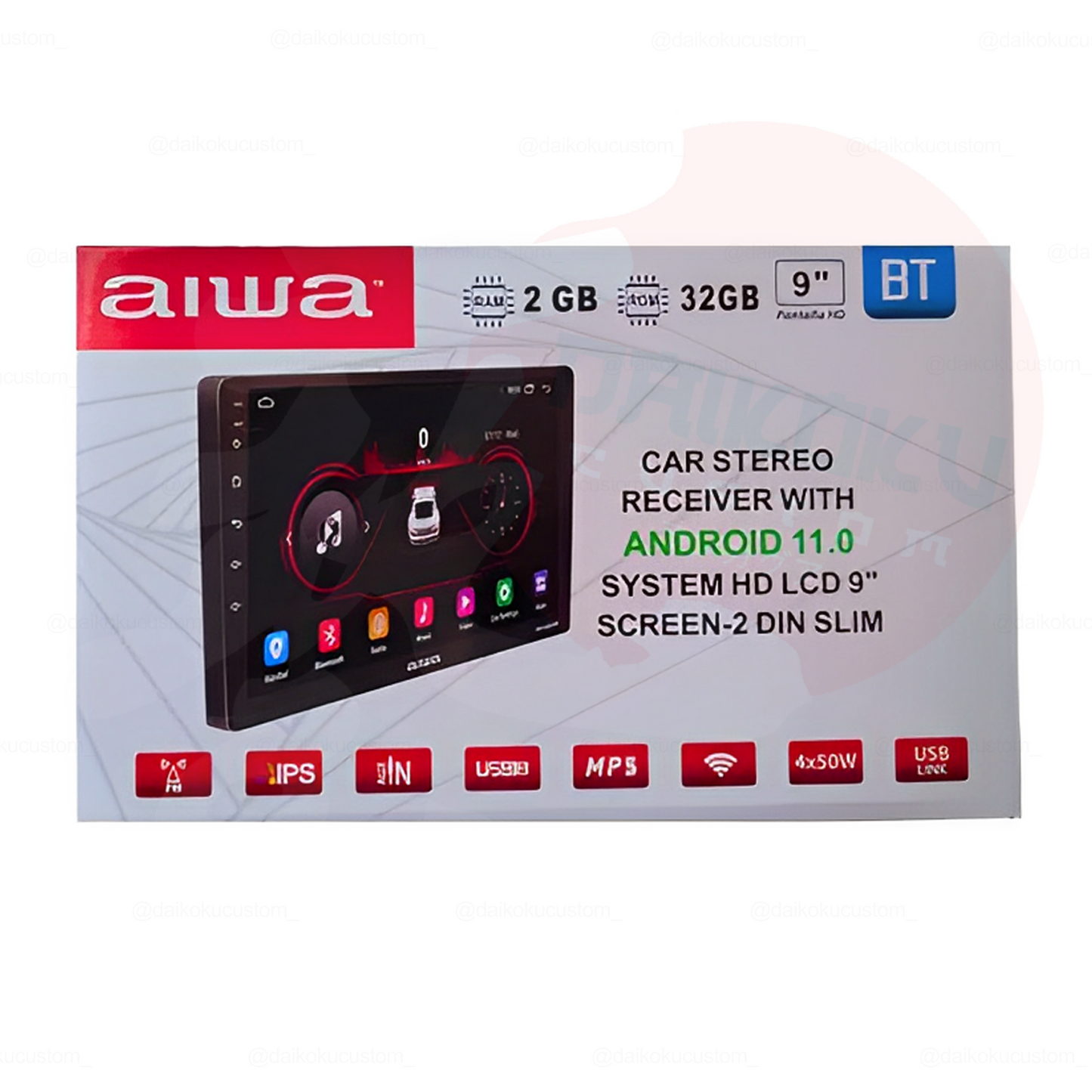Radio 2 Din Android Pantalla Touch Hd De 9'' Aiwa Aw-a802bs Bluetooth