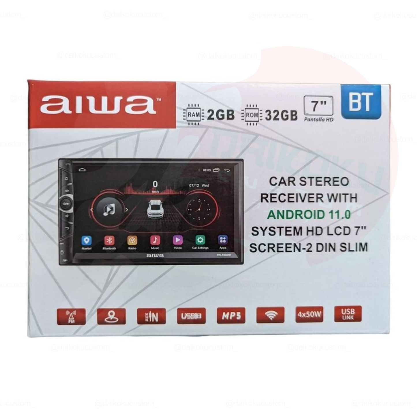 Radio 2 Din Android Pantalla Touch HD De 7 Pulgadas Aiwa AWA502BT Bluetooth
