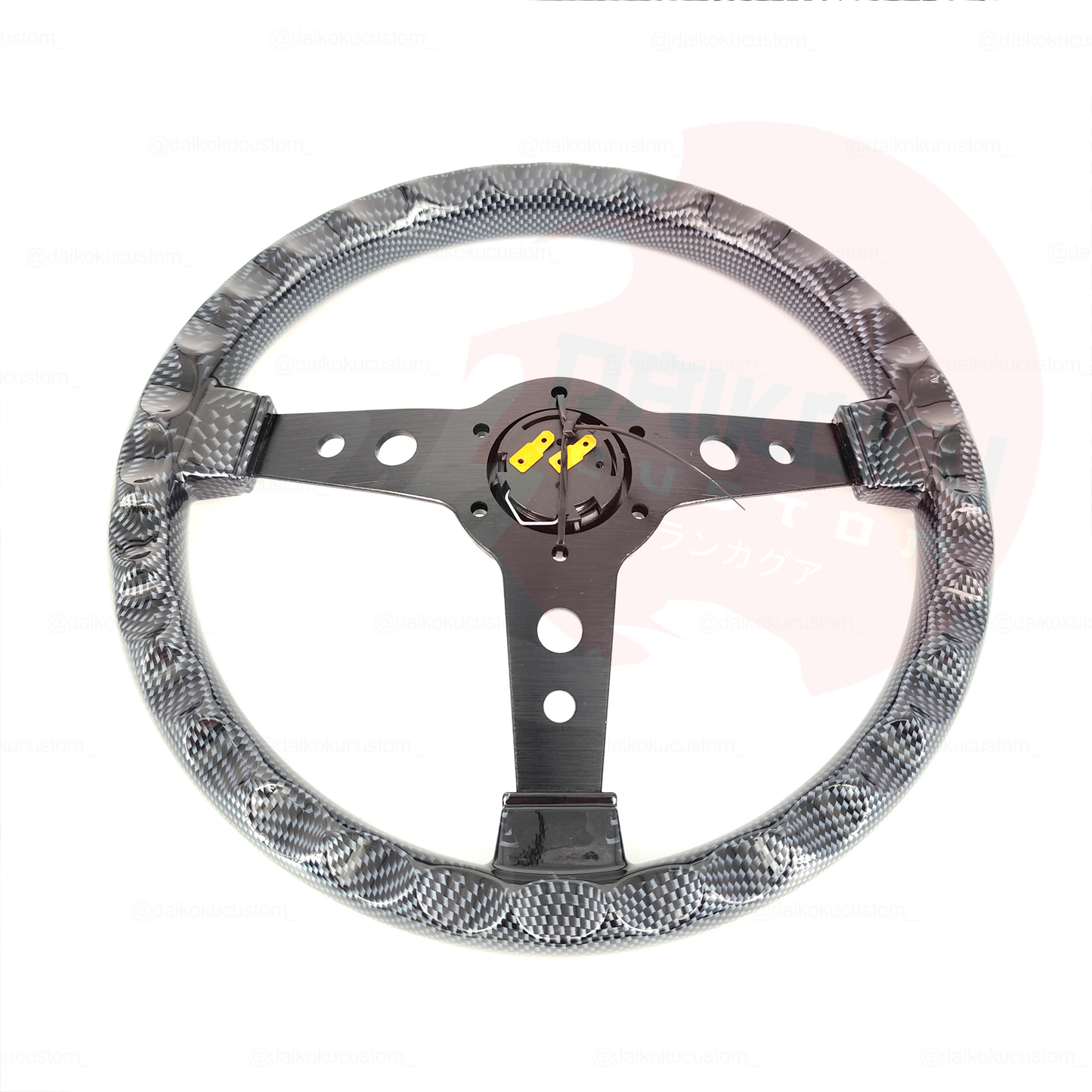 Volante Deportivo Borde Carbono Centro Negro