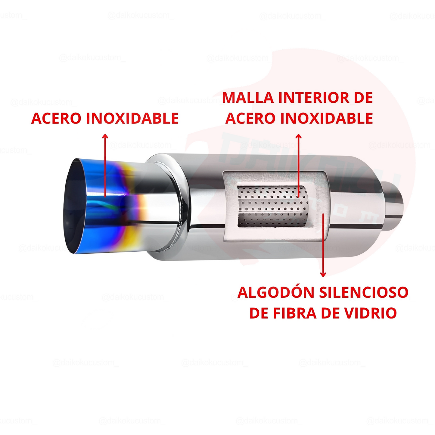 Escape Alto Flujo Hks Entrada 3.5" Salida 3.5" Ionizado Xl