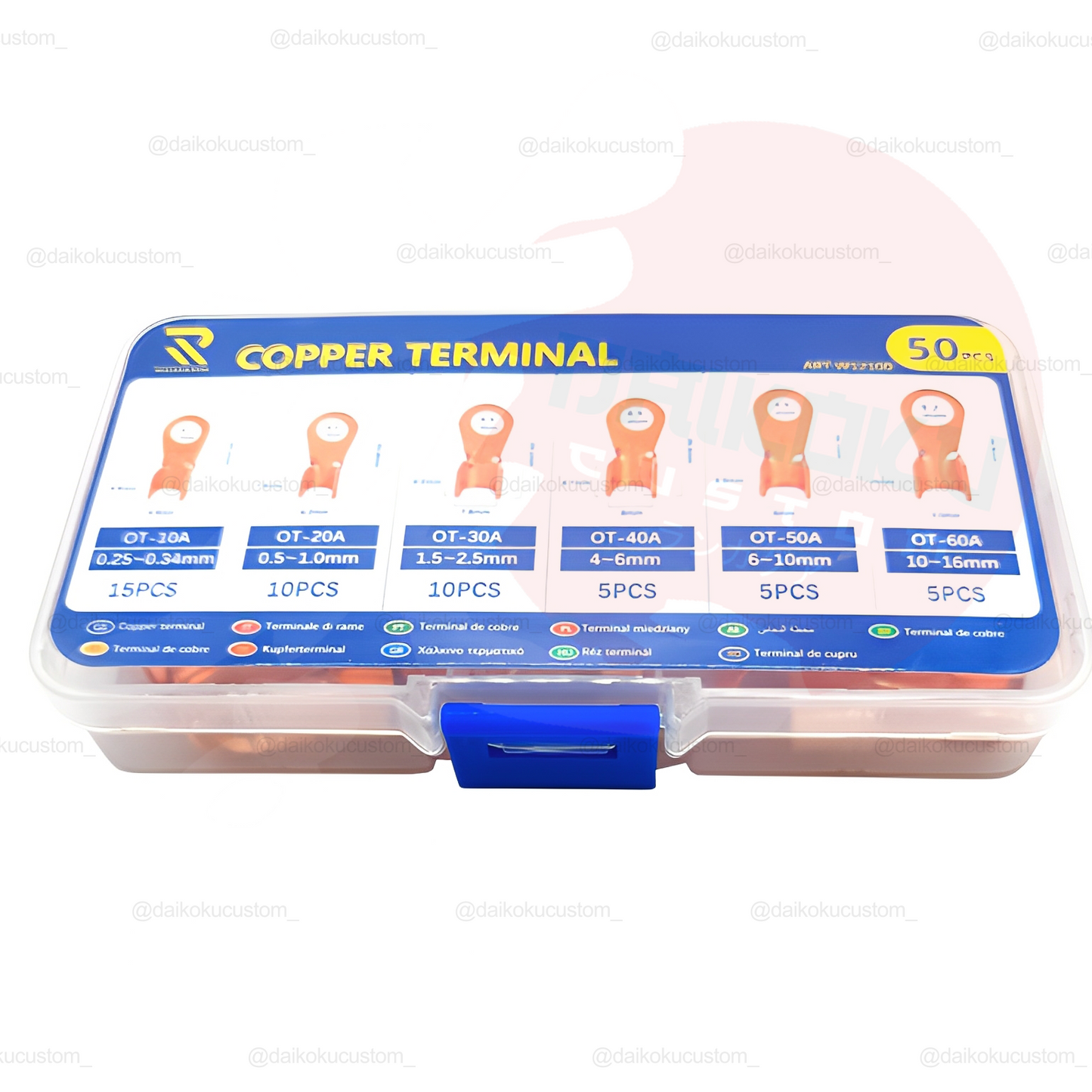 Caja Terminales SC Cobre 50pcs Diferentes Medidas H53-80