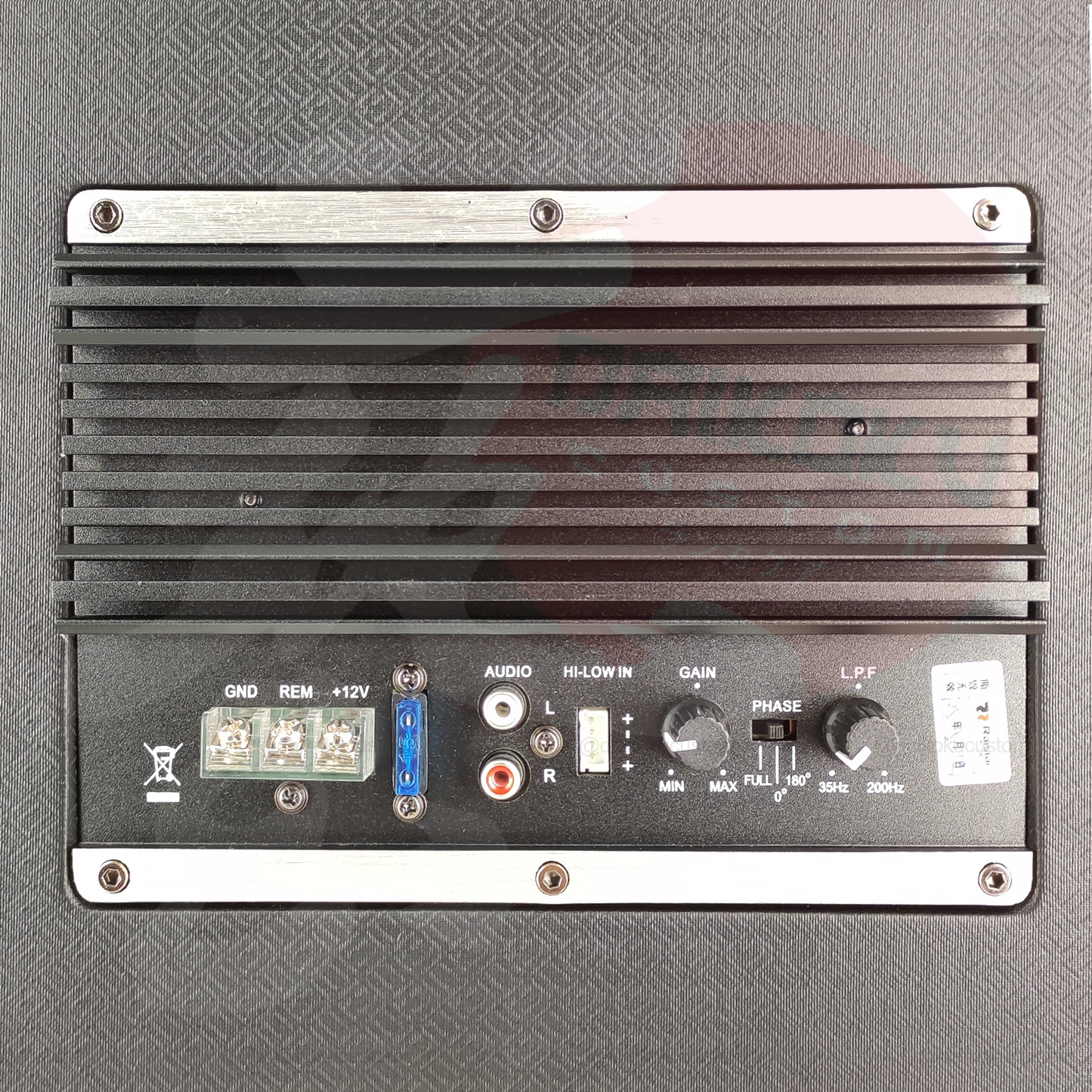 Subwoofer Amplificado 10" 1500w Cono Negro Lp-30 + Kit Cables