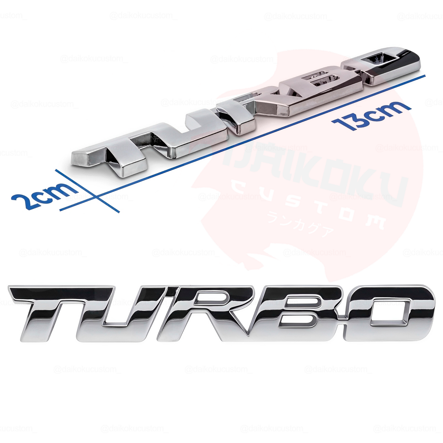 Emblema Adhesivo Trasero Turbo Cromado (Caja Naranja)