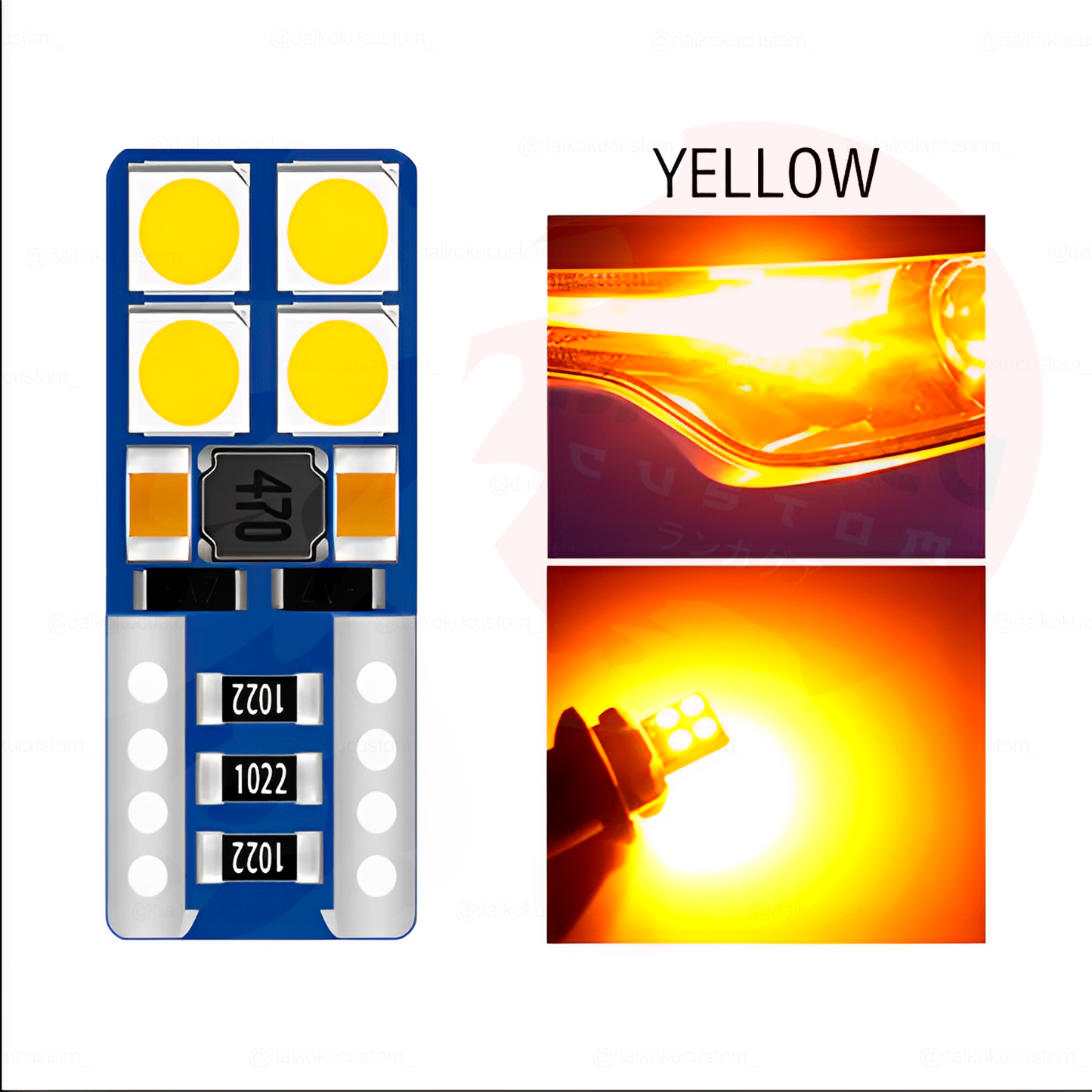 1 Ampolleta Led T10 De 8 Led Plana Colores