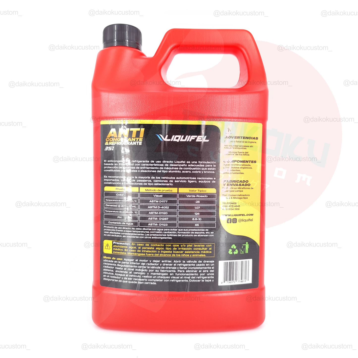 Anticongelante Y Refrigerante Rojo 35% Auto Liquifel 4 Litros