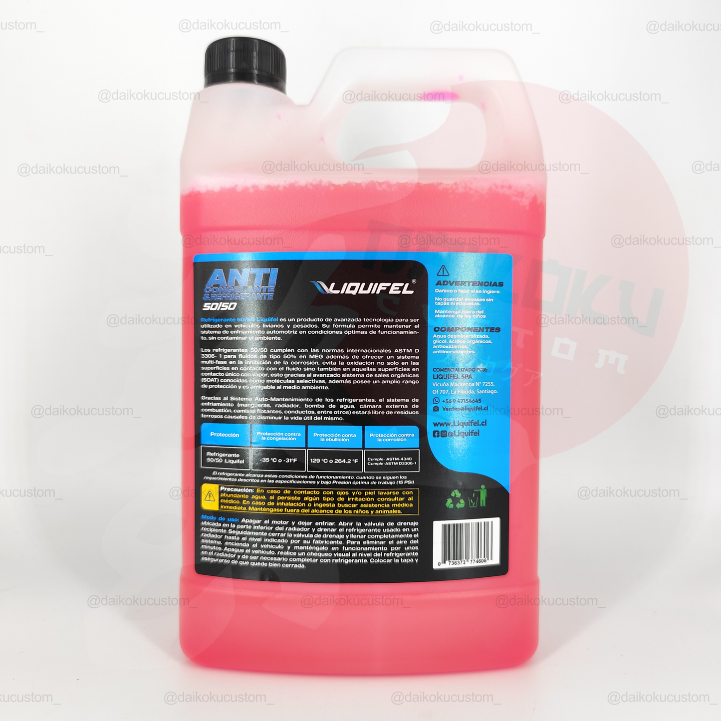 Anticongelante Y Refrigerante Rojo 50% Auto Liquifel 4 Litros