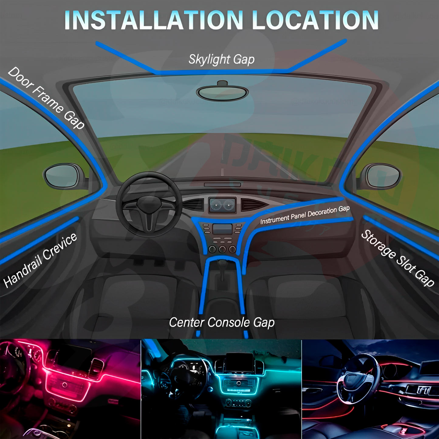 Hilo Led FIbra Optica Tablero + App Rgb Caja 10mt