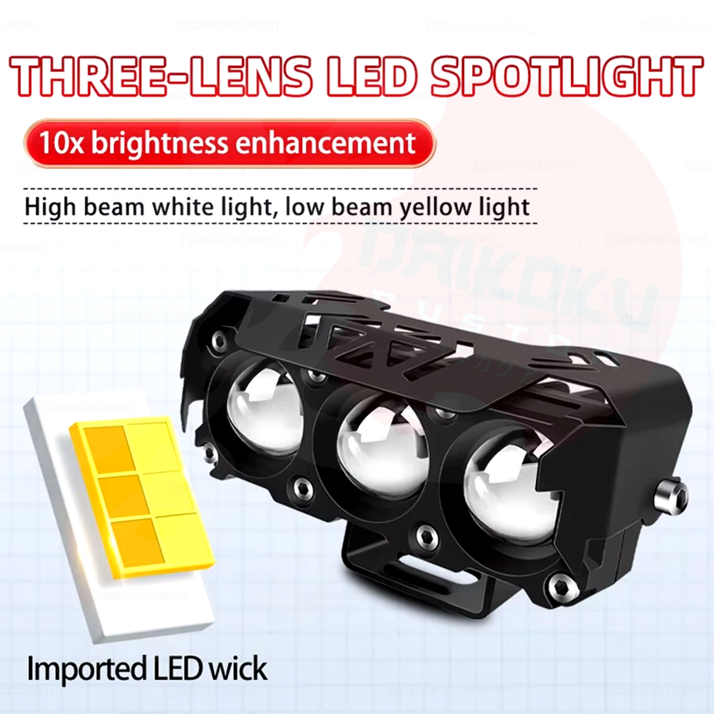 Neblineros Led Lupa Triple 50w Multivoltaje 12-24v X2