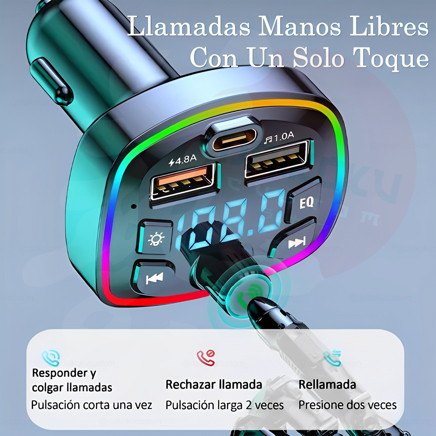 Receptor Transmisor RGB Q7 Bluetooth 20w 12-24v Cenicero