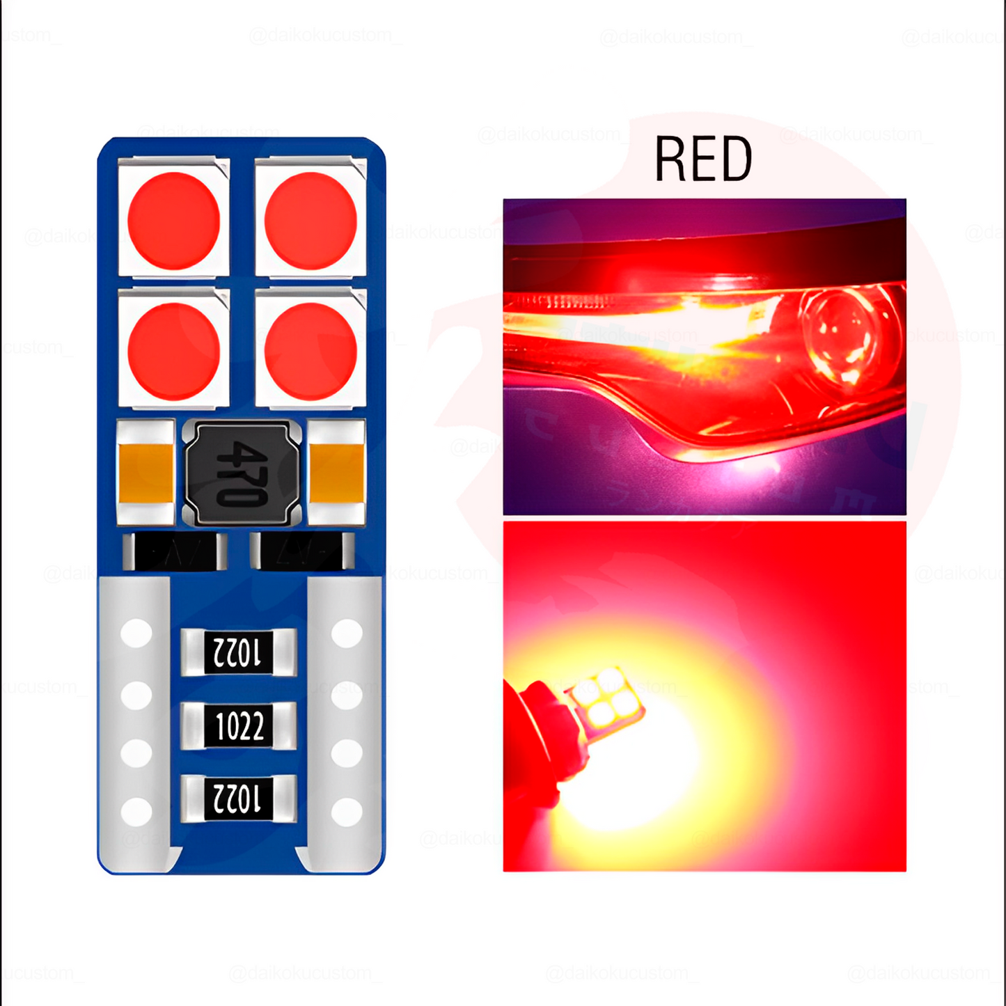 1 Ampolleta Led T10 De 8 Led Plana Colores