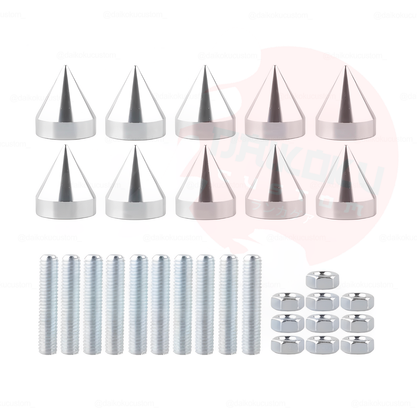 Set 10 Pernos M6 Decorativos (Con Punta)