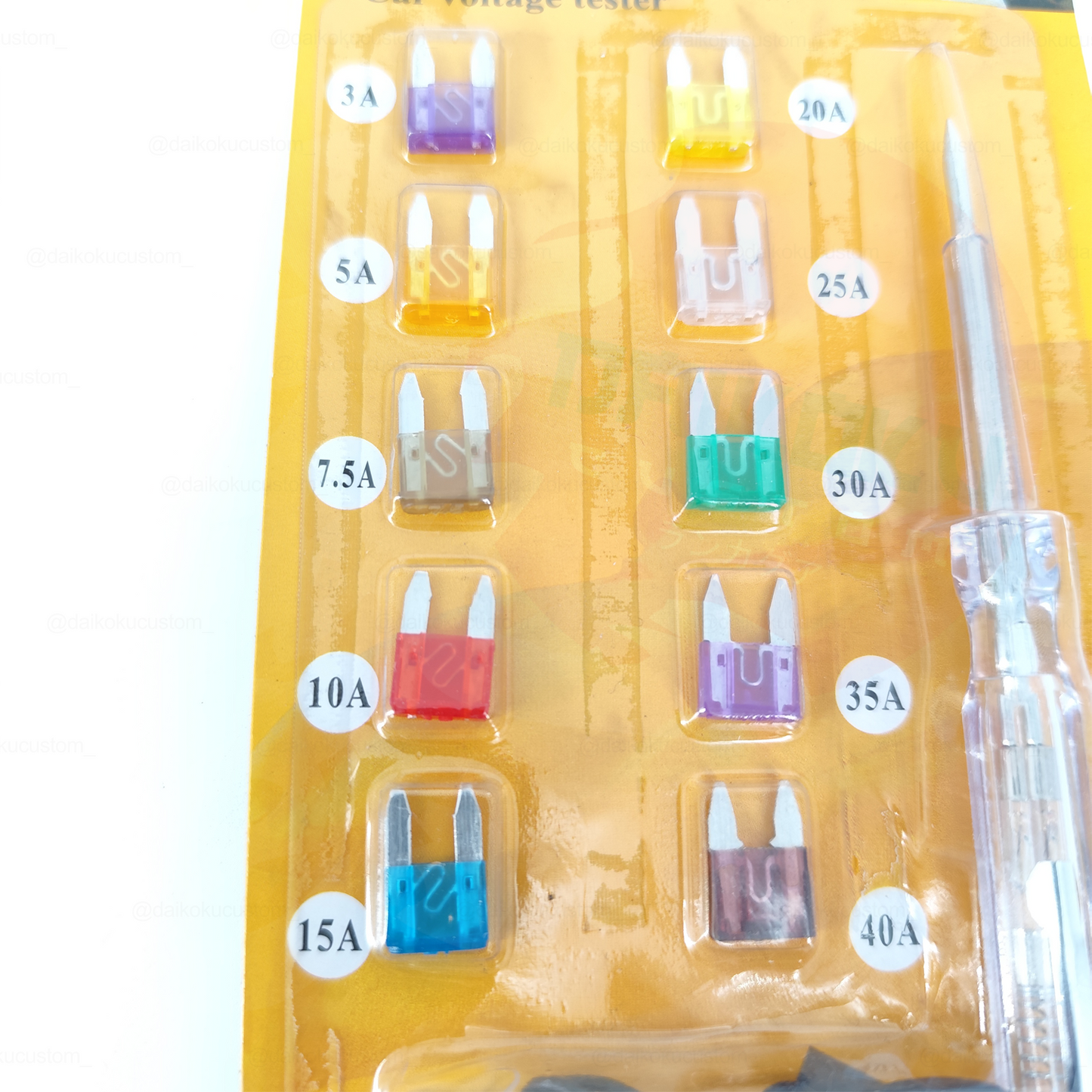 Tester Probador Corriente 6-12-24v + 10 Mini Fusibles