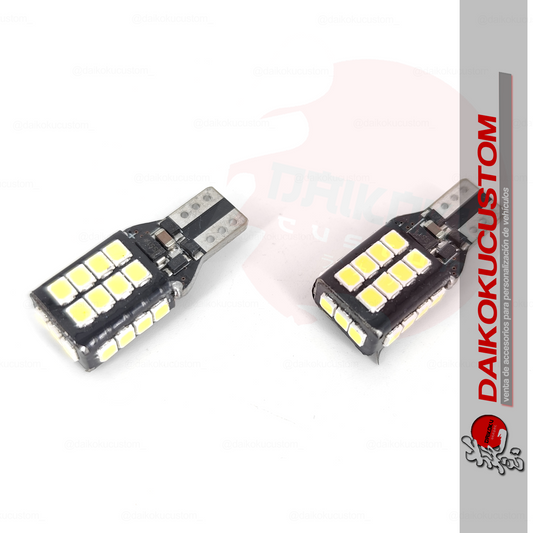 1 Ampolleta Led T10 27 Led Canbus 12-24v Blanco