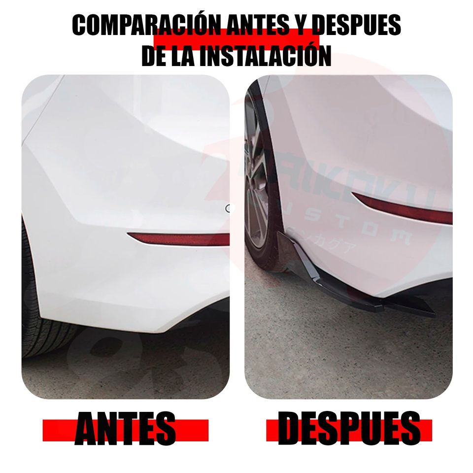 Lip 2 Piezas Con Punta Parachoque Trasero Tipo Muela