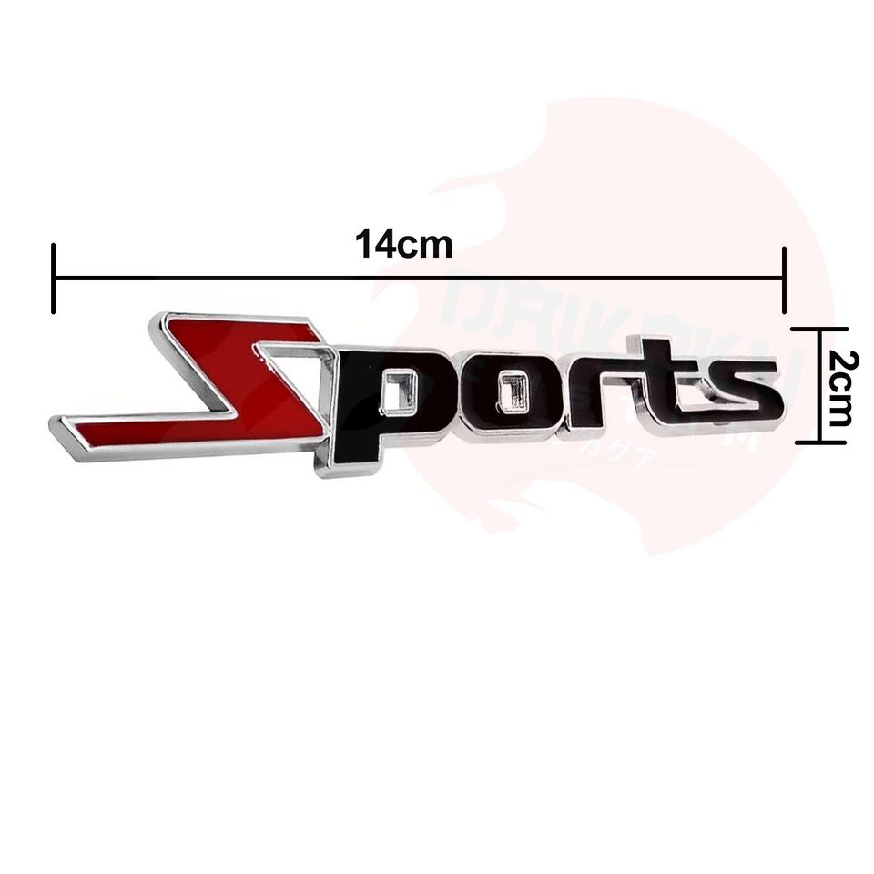 Emblema Apernado Frontal SPORTS Borde Cromado