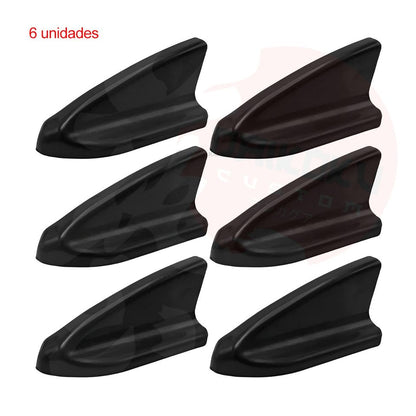 Set 6 Aletas Techo Tipo Tiburon Adhesivo Negro Tuning