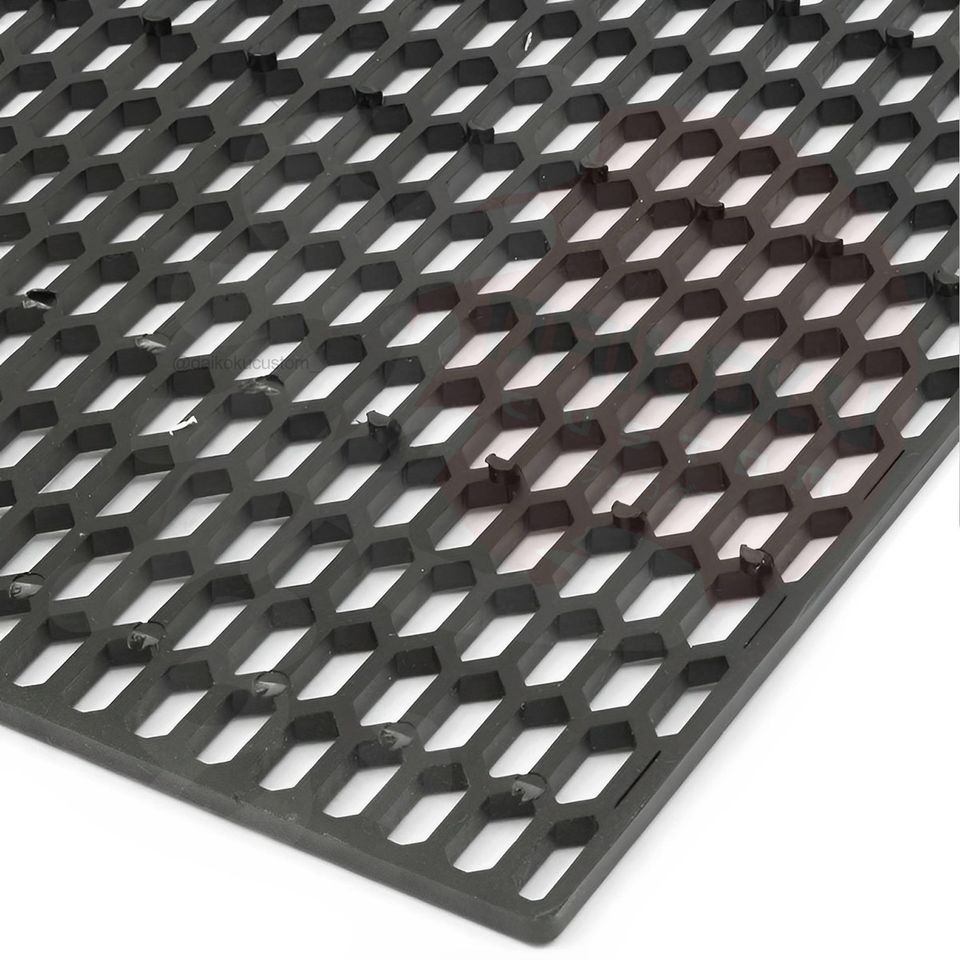 Malla Grille Parachoque Plastica Hexagonos Grandes 120x40cm Negro