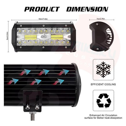 Neblineros Led 120w Doble Expansion (Rectangular Corto) X2