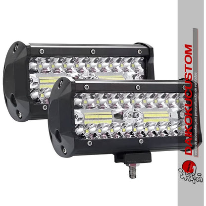 Neblineros Led 120w Doble Expansion (Rectangular Corto) X2