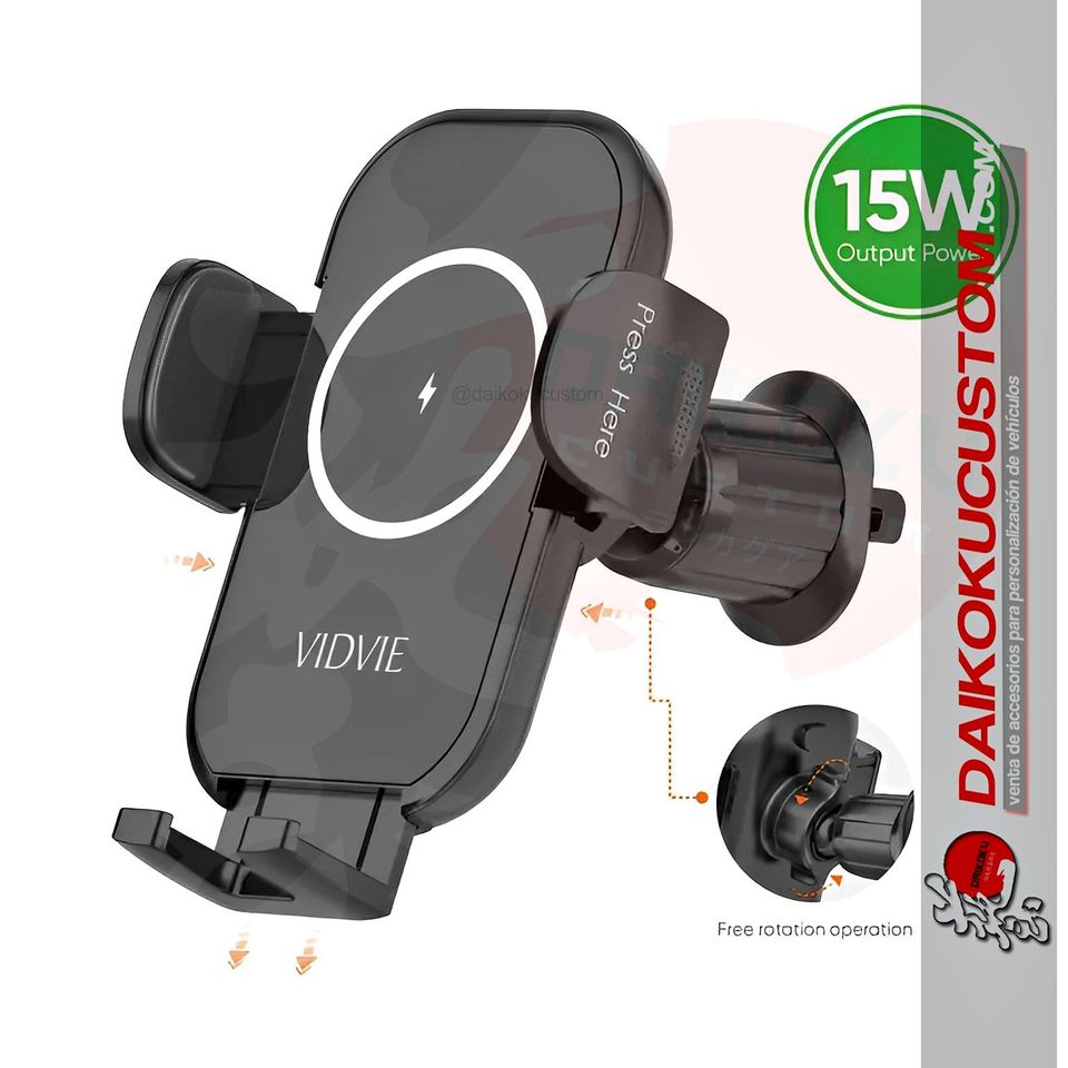 Soporte Celular Cargador 15w Carga Inalambrica Vidvie Hc1530 Rejilla