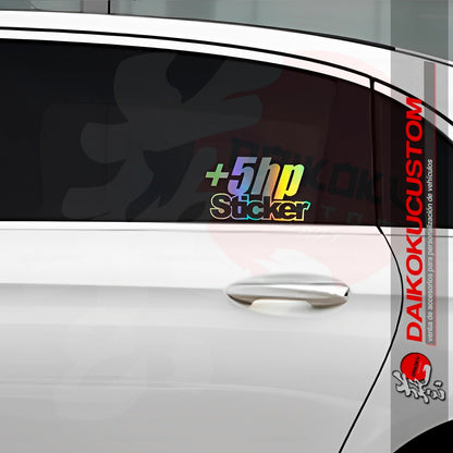 Sticker Adhesivo +5hp Tornasol 22.5cm X 13.2cm