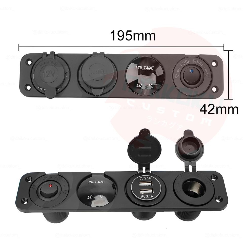 Panel Adaptador 4 En 1 (Toma Usb Volt Switch) 12v