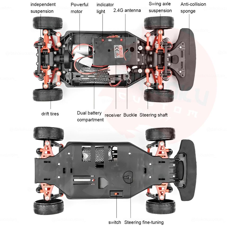 Auto Escala 1:10 Drift Drag Rc Control Honda Nsx Purpura (zona remate)