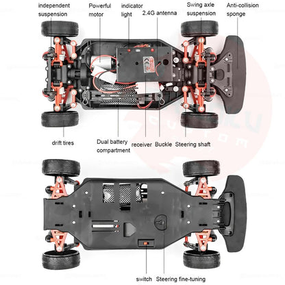 Auto Escala 1:10 Drift Drag Rc Control Honda Nsx Purpura (zona remate)