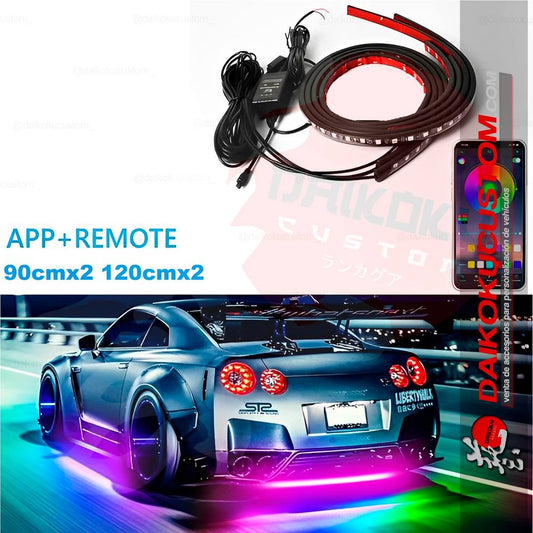 Luces Exterior Piso Colorful +App Bluetooth (2x90cm 2x120cm)