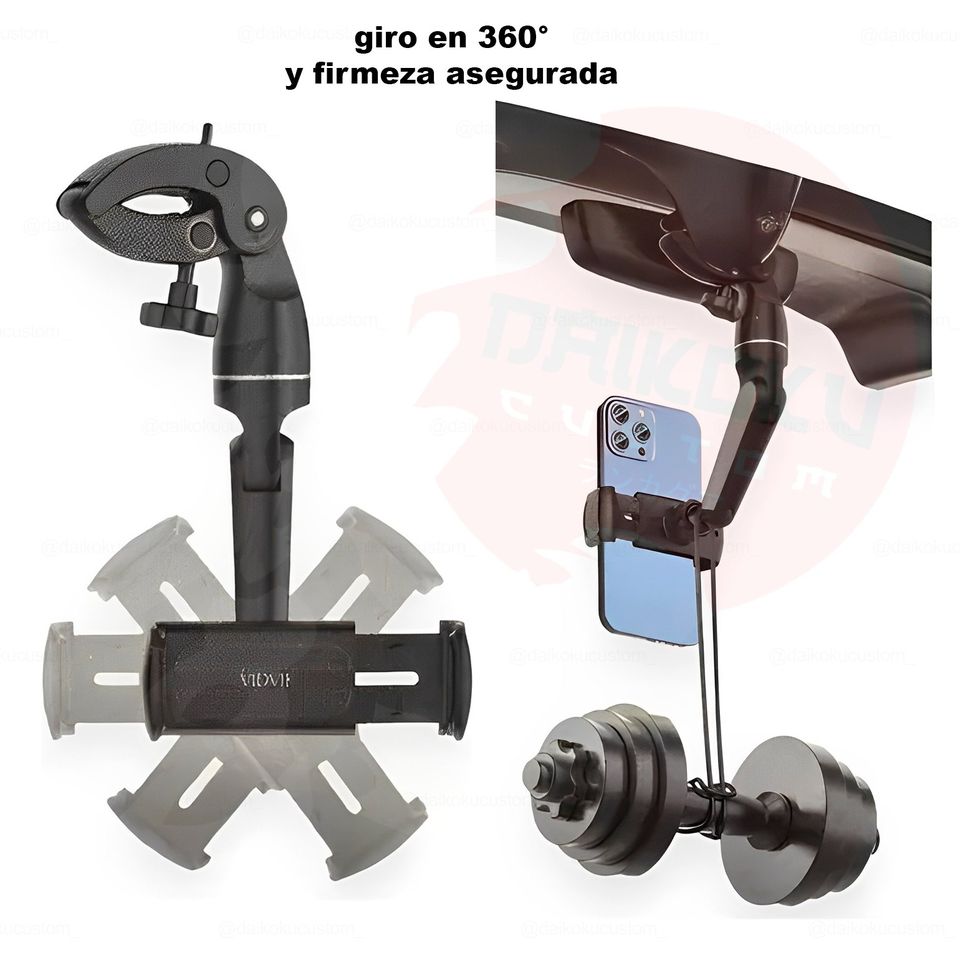 Soporte Celular Espejo + Presion Premium Vidvie Hc1524