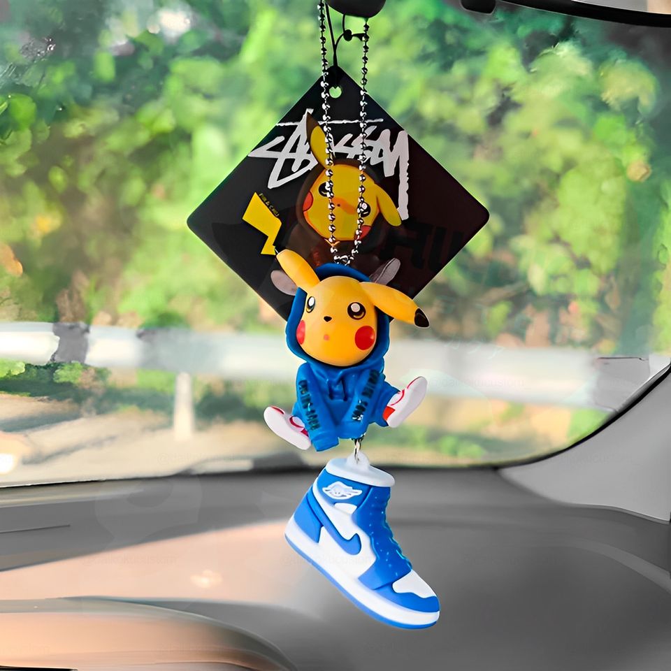 Adorno Decorativo Espejo Retrovisor Pikachu Zapatilla 3pcs