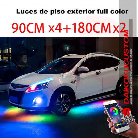 Luces Exterior Piso Colorful + App Bluetooth (4x90cm 2x180cm)