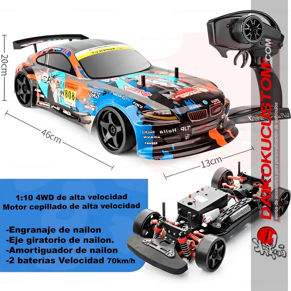 Auto Escala 1:10 Drift Drag Rc Control Bmw Z4 Anime (zona remate)