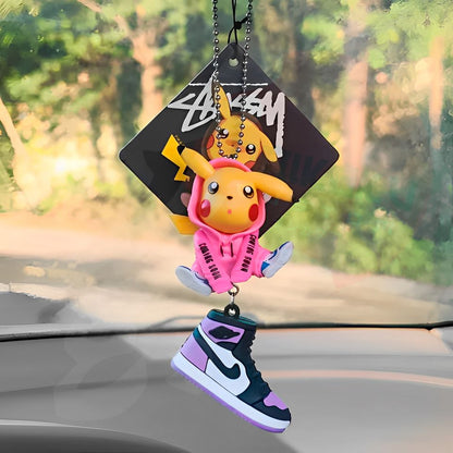 Adorno Decorativo Espejo Retrovisor Pikachu Zapatilla 3pcs