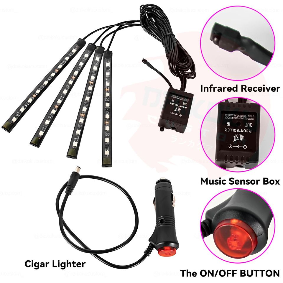 Luces Led Interior Piso Rgb + App Bluetooth 48 Led