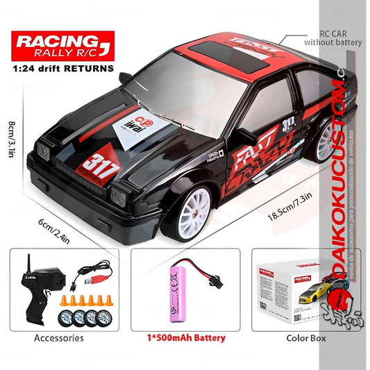 Auto Escala 1:24 Drift Rc Control Toyota Ae86 Negro