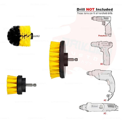 Set 3 Cepillo Taladro Tapiz Limpieza Diferentes Medidas