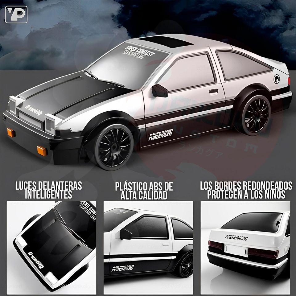 Auto Escala 1:24 Drift Rc Control Toyota Ae86 Blanco