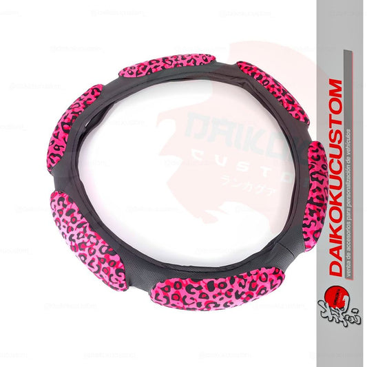 Cubre Volante Animal Print Rosado