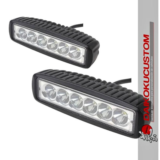 Neblineros Led Barra 18w De 6 Led X2