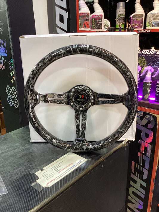 Volante Deportivo Tipo Carbono Forjado Negro 48-9